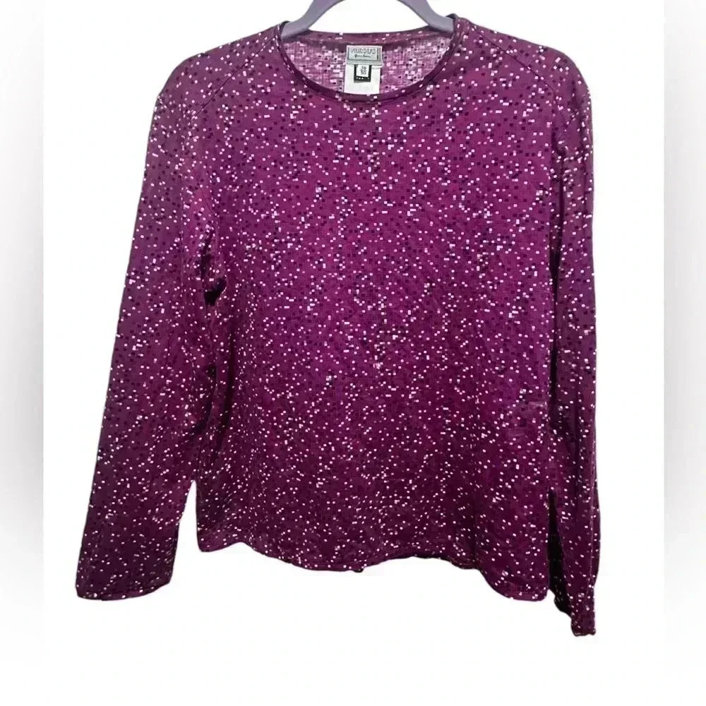 VERSACE VERSUS PURPLE Y2K color block longsleeve t size 36